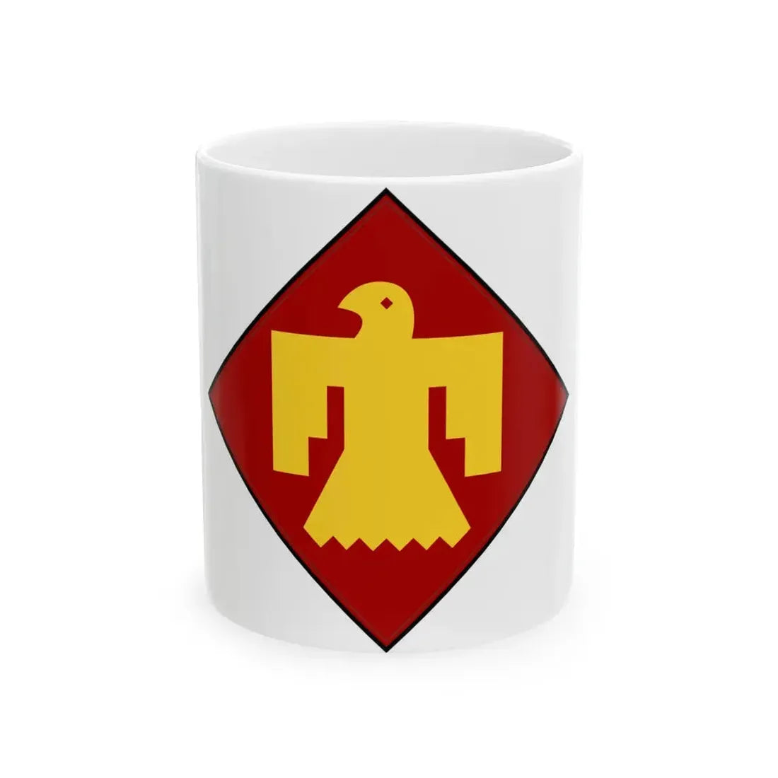45th Infantry insignia thunderbird (U.S. Army) White Coffee Mug - Go Mug Yourself