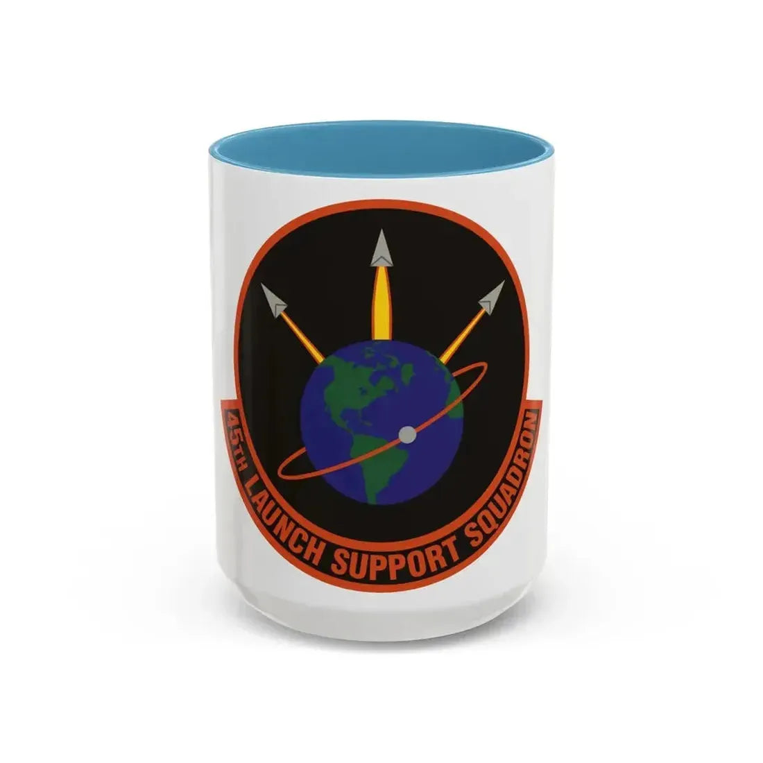 45th Launch Support Squadron (U.S. Air Force) Accent Coffee Mug 15oz Light Blue - Go Mug Yourself