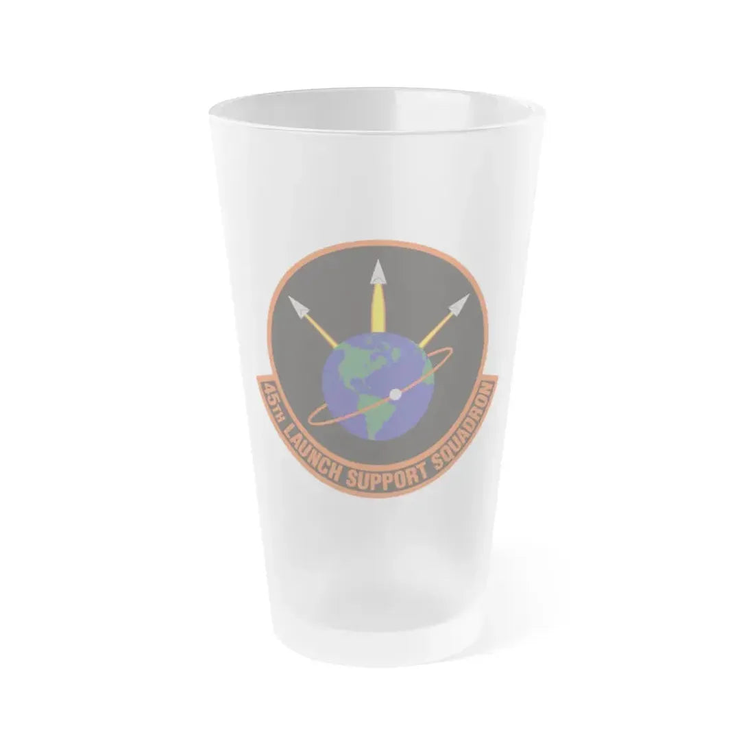 45th Launch Support Squadron (U.S. Air Force) Frosted Pint Glass 16oz 16oz Frosted - Go Mug Yourself