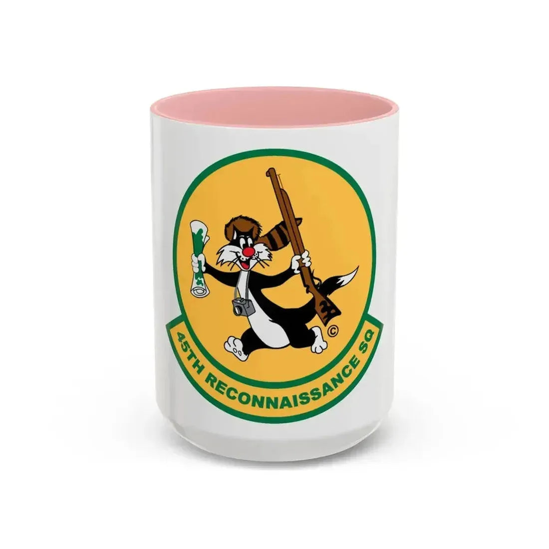 45th Reconnaissance SQ (U.S. Air Force) Accent Coffee Mug 15oz Pink - Go Mug Yourself