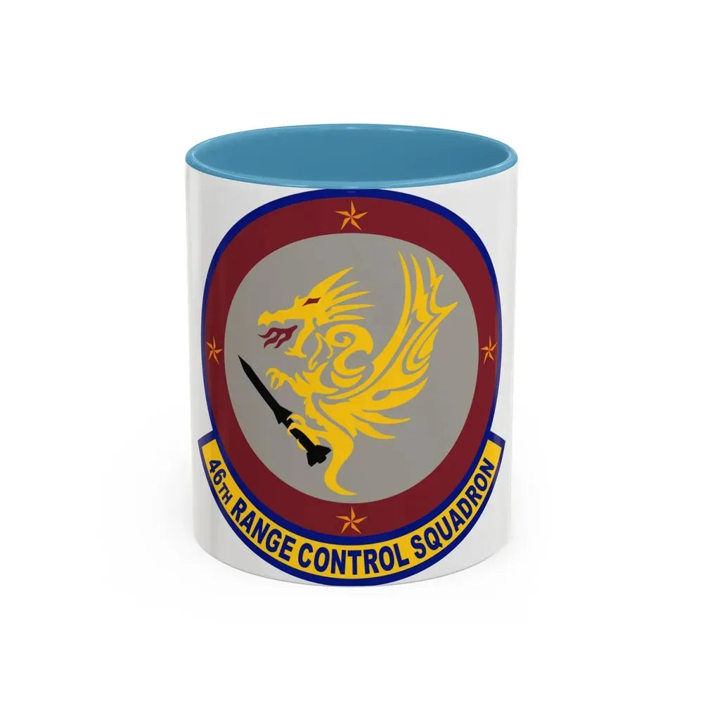 46 Range Control Squadron AFMC (U.S. Air Force) Accent Coffee Mug 11oz Light Blue - Go Mug Yourself
