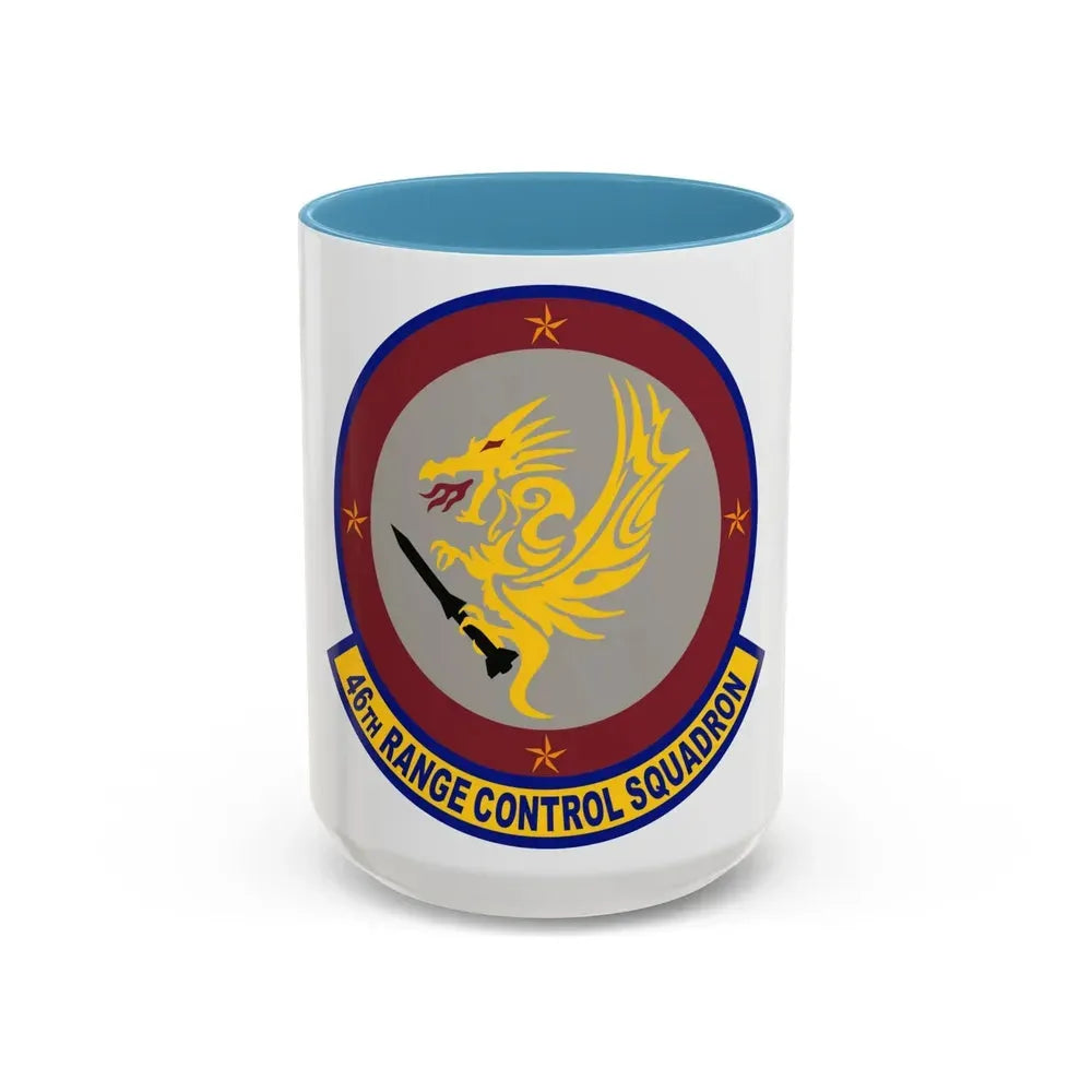 46 Range Control Squadron AFMC (U.S. Air Force) Accent Coffee Mug 15oz Light Blue - Go Mug Yourself