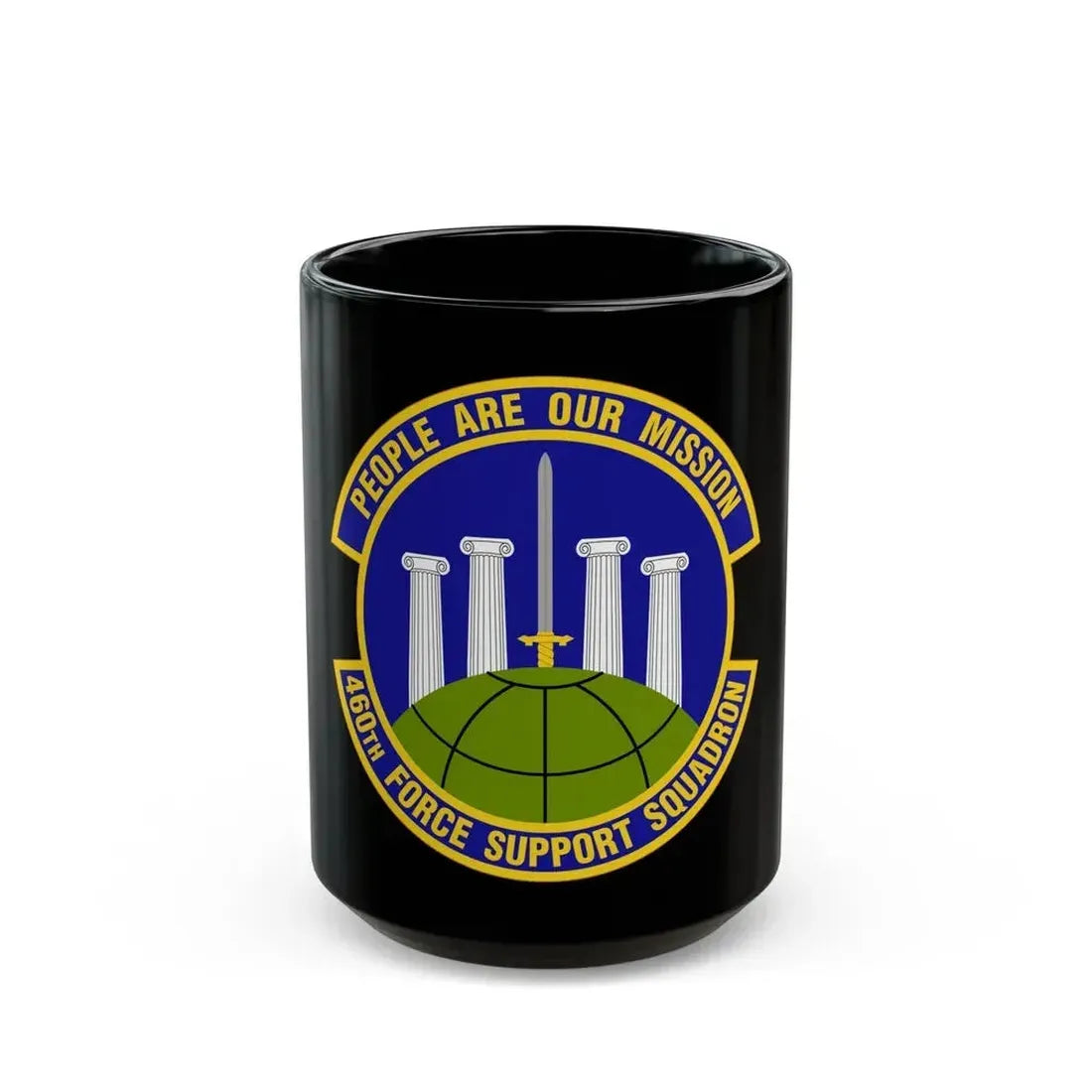 460 Force Support Squadron AFSPC (U.S. Air Force) Black Coffee Mug 15oz - Go Mug Yourself