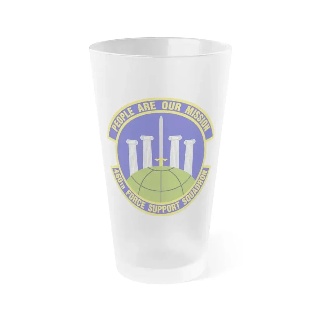 460 Force Support Squadron AFSPC (U.S. Air Force) Frosted Pint Glass 16oz Default Title - Go Mug Yourself