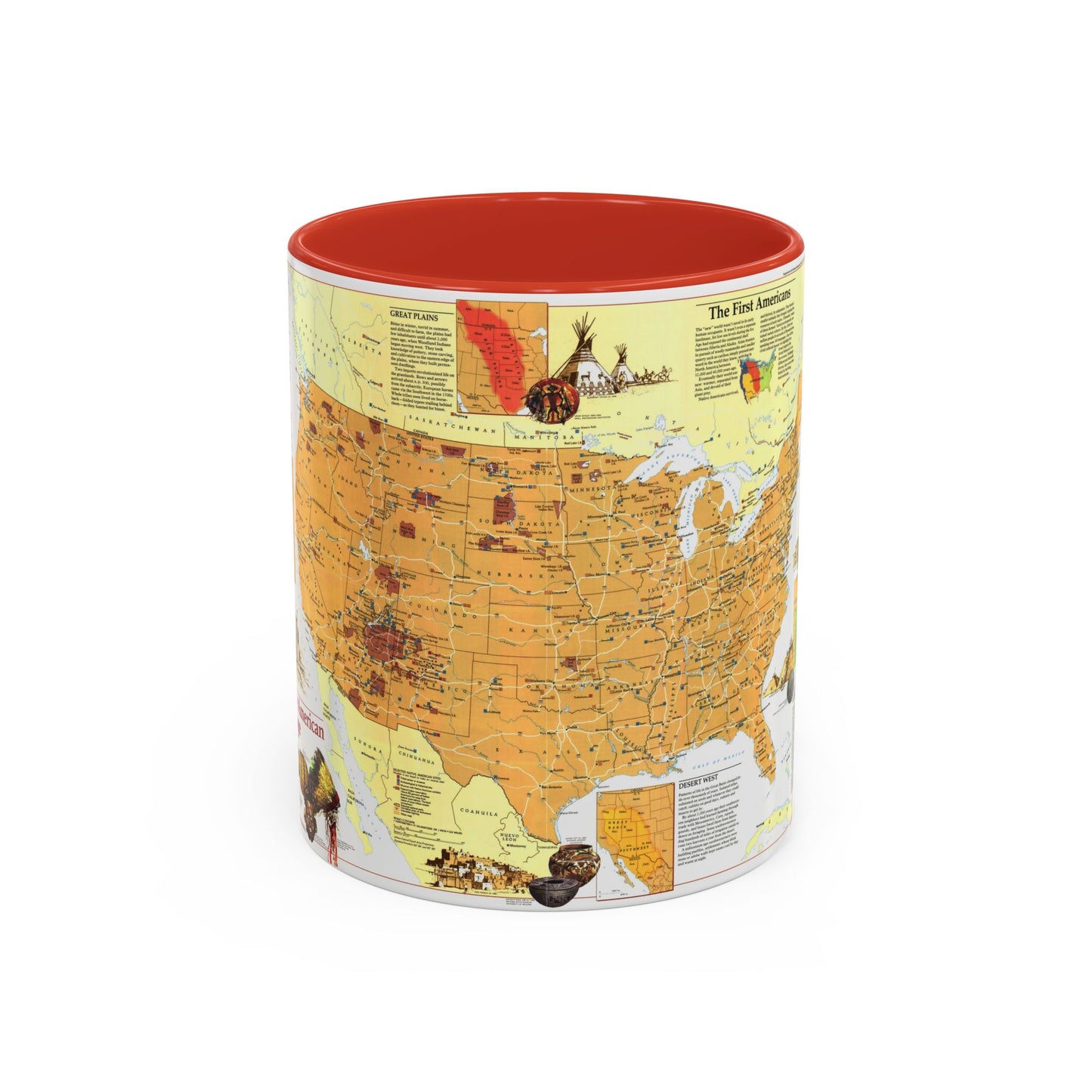 North America - Native American Heritage (1991) (Map) Accent Coffee Mug