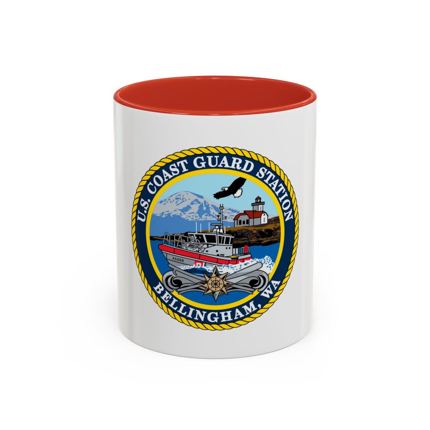 USCG Station Bellingham WA (U.S. Coast Guard) Accent Coffee Mug