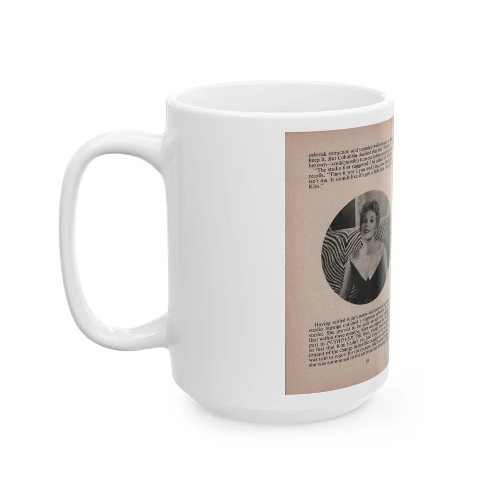 Kim Novak #148 - Scanned Mag. 66 Photos (Vintage Female Icon) White Coffee Mug-Go Mug Yourself