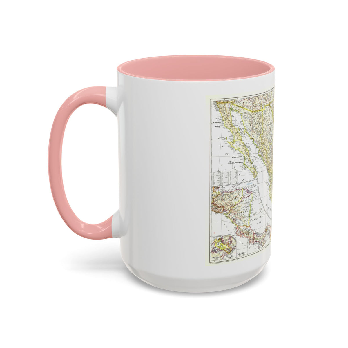 Central America & Mexico (1953) (Map) Accent Coffee Mug