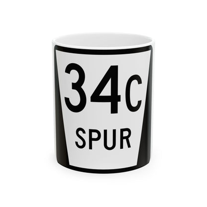 N SPUR 34C (Nebraska) (Road Sign) White Coffee Mug