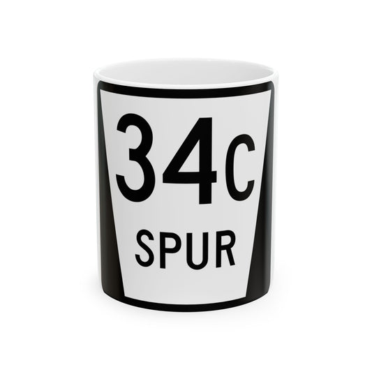 N SPUR 34C (Nebraska) (Road Sign) White Coffee Mug