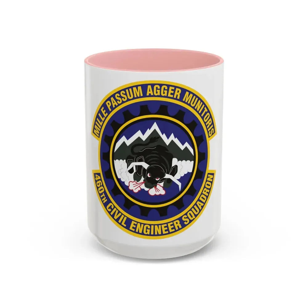460th Civil Engineer Squadron (U.S. Air Force) Accent Coffee Mug 15oz Pink - Go Mug Yourself
