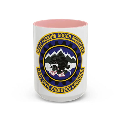 460th Civil Engineer Squadron (U.S. Air Force) Accent Coffee Mug 15oz Pink - Go Mug Yourself
