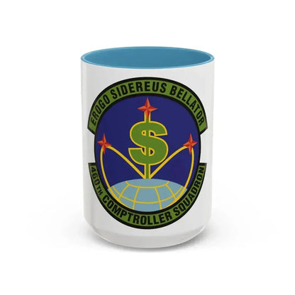 460th Comptroller Squadron (U.S. Air Force) Accent Coffee Mug 15oz Light Blue - Go Mug Yourself