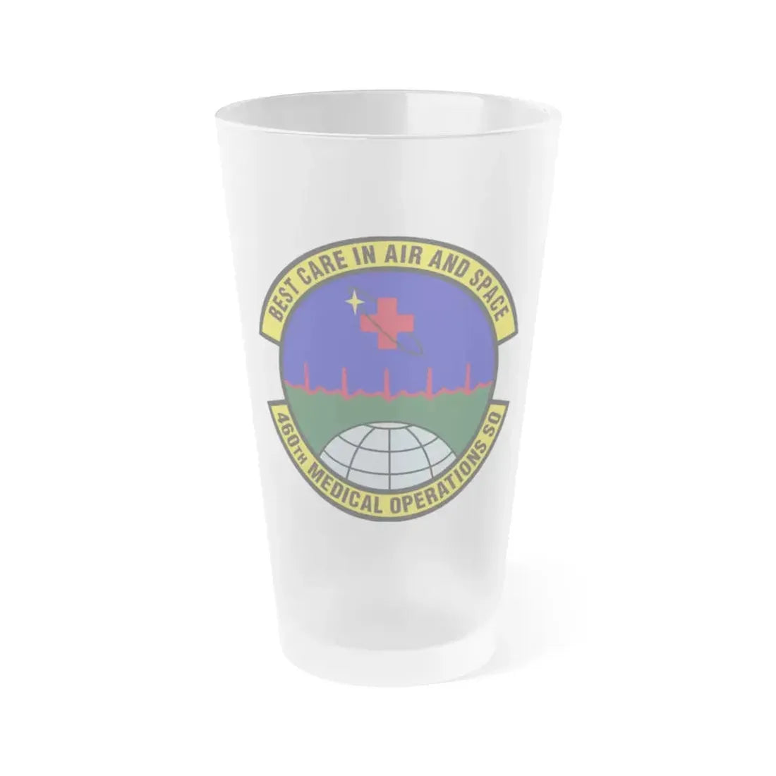 460th Medical Operations Squadron (U.S. Air Force) Frosted Pint Glass 16oz - Go Mug Yourself