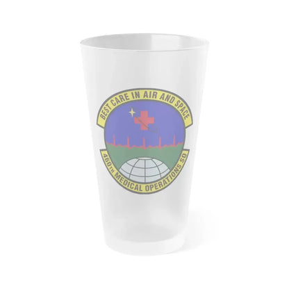 460th Medical Operations Squadron (U.S. Air Force) Frosted Pint Glass 16oz - Go Mug Yourself