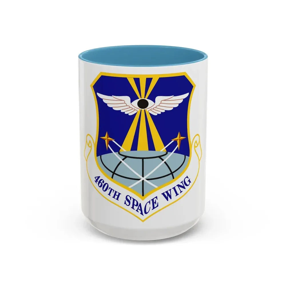 460th Space Wing (U.S. Air Force) Accent Coffee Mug 15oz Light Blue - Go Mug Yourself