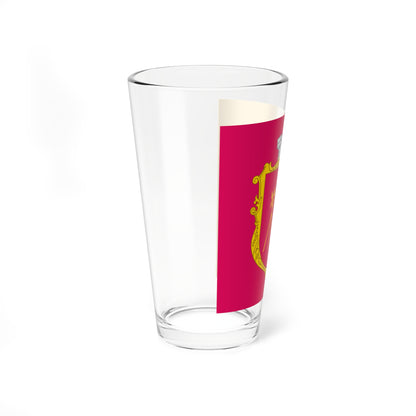 Flag of Kamianske with coat of arms 1-1 (Ukraine) Pint Glass 16oz