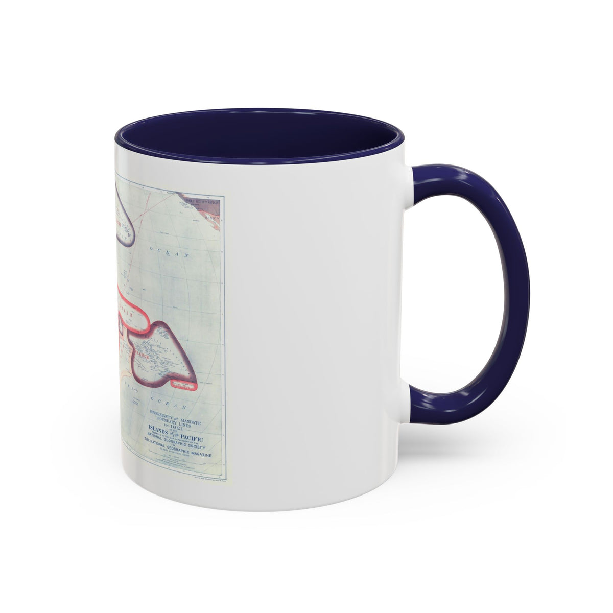 Pacific - Sovereignty and Mandate Boundary Lines (1921) (Map) Accent Coffee Mug