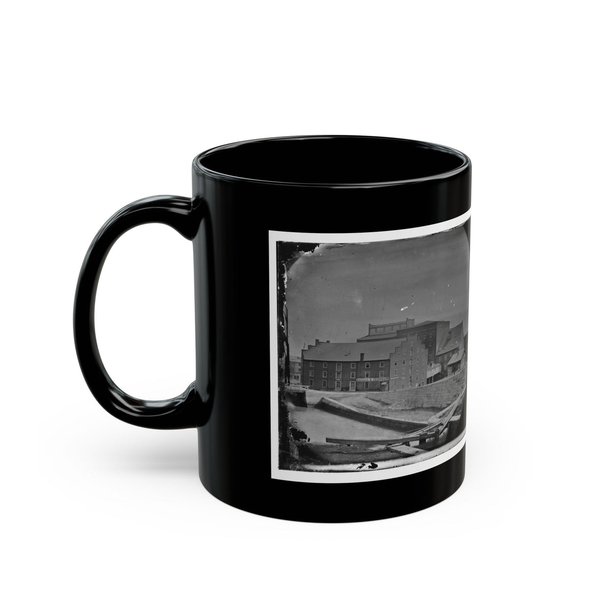 Richmond, Va. Haxall & Crenshaw's Flour Mill; Canal Lock In Foreground (U.S. Civil War) Black Coffee Mug