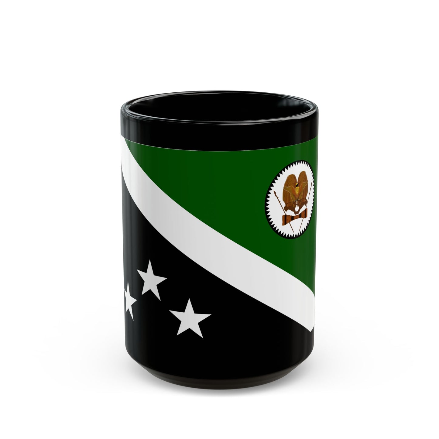 Flag of Western Highlands Papa New Guinea - Black Coffee Mug-15oz-Go Mug Yourself