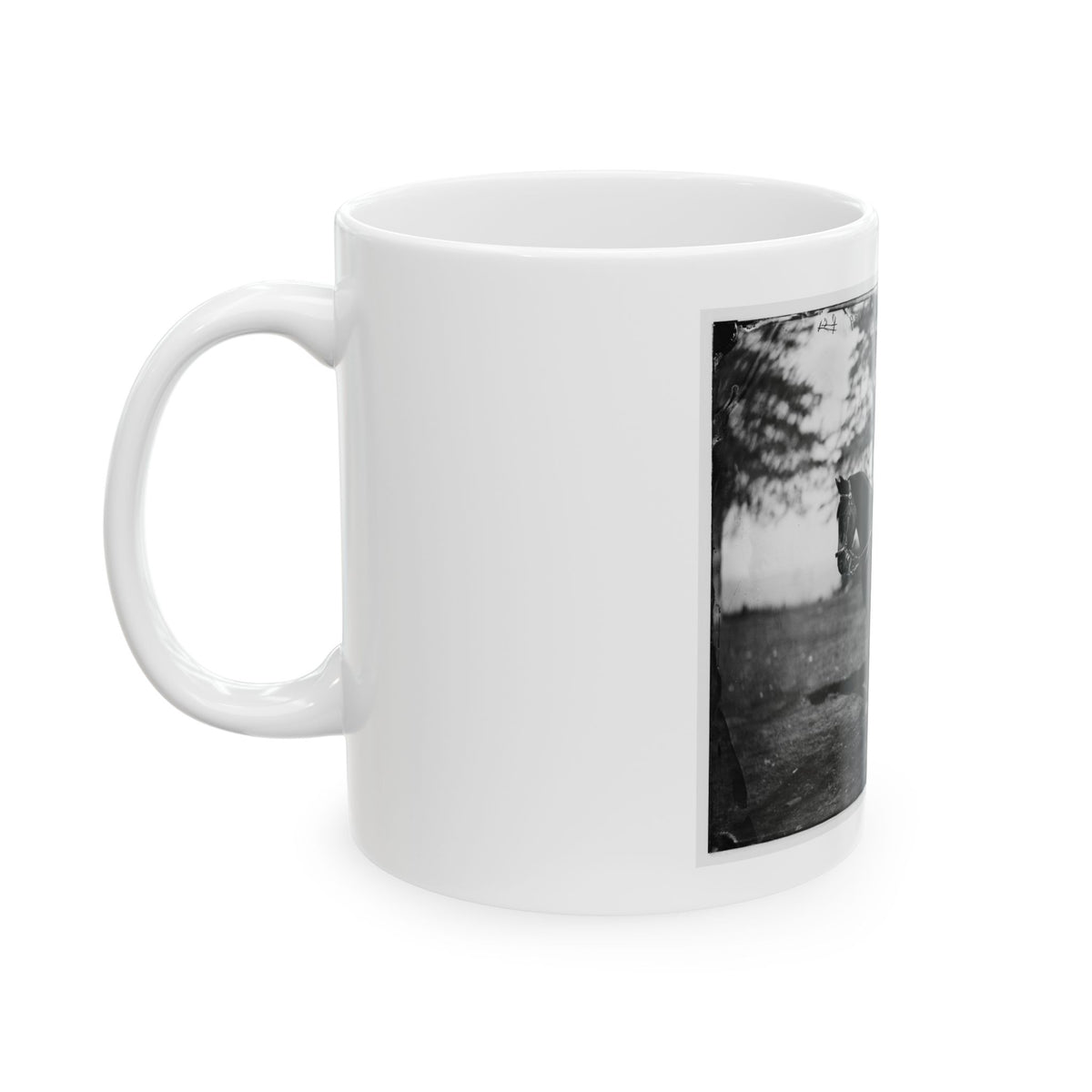 Brandy Station, Va. Lt. Col. Orson H. Hart, A.A.G. Of 3d Corps, And Horse (U.S. Civil War) White Coffee Mug