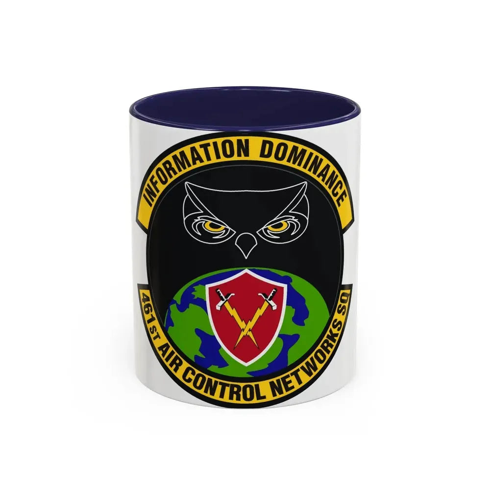 461st Air Control Networks Squadron (U.S. Air Force) Accent Coffee Mug 11oz Navy - Go Mug Yourself