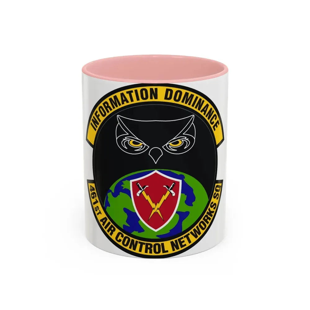 461st Air Control Networks Squadron (U.S. Air Force) Accent Coffee Mug 11oz Pink - Go Mug Yourself