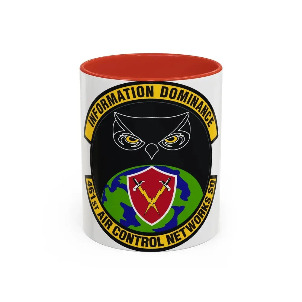 461st Air Control Networks Squadron (U.S. Air Force) Accent Coffee Mug 11oz Red - Go Mug Yourself