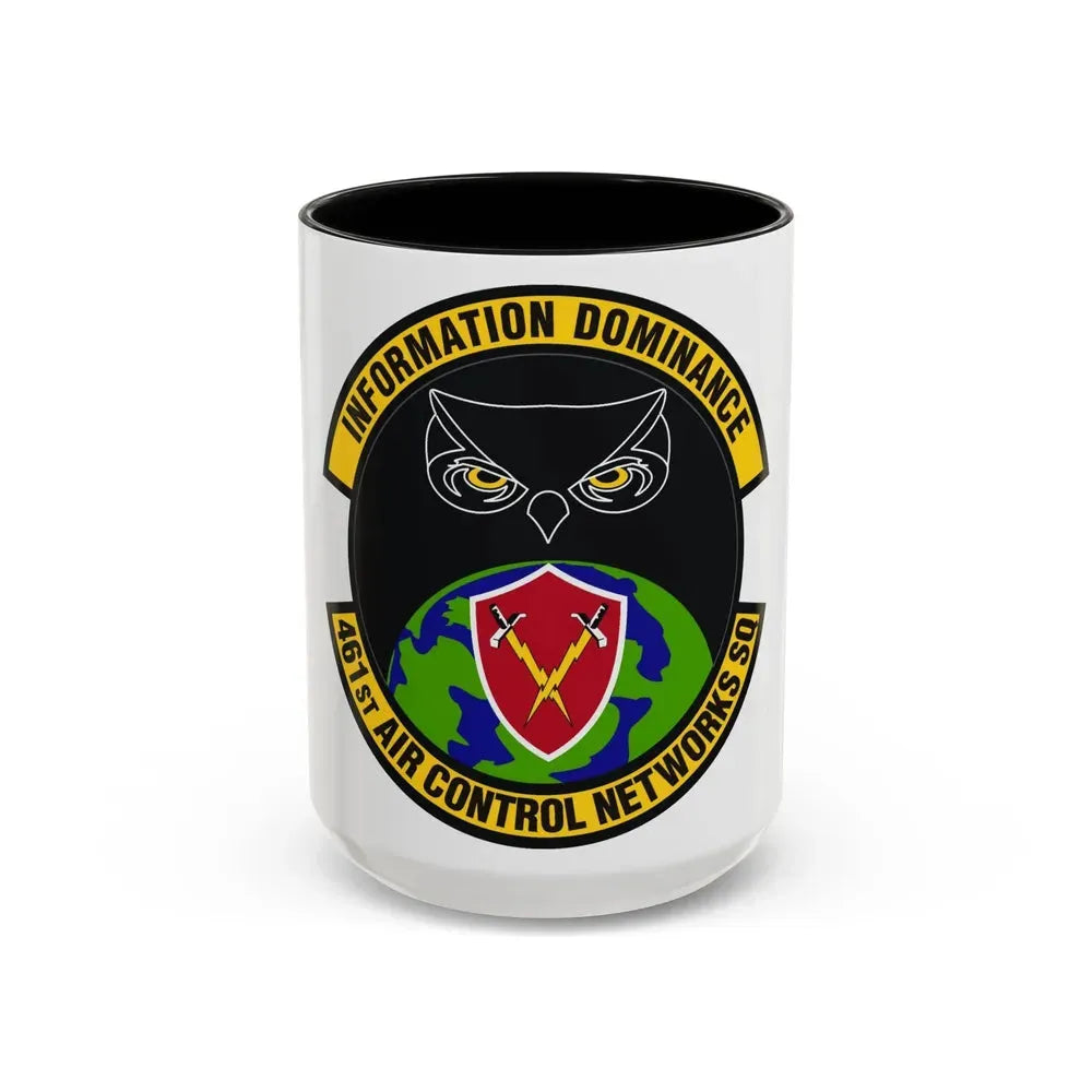 461st Air Control Networks Squadron (U.S. Air Force) Accent Coffee Mug 15oz Black - Go Mug Yourself