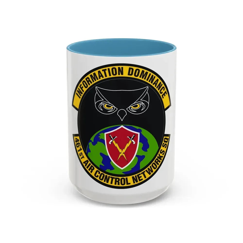 461st Air Control Networks Squadron (U.S. Air Force) Accent Coffee Mug 15oz Light Blue - Go Mug Yourself