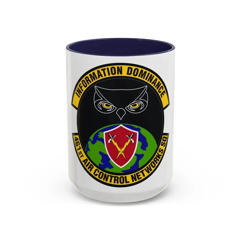 461st Air Control Networks Squadron (U.S. Air Force) Accent Coffee Mug 15oz Navy - Go Mug Yourself
