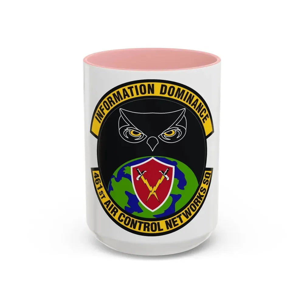 461st Air Control Networks Squadron (U.S. Air Force) Accent Coffee Mug 15oz Pink - Go Mug Yourself