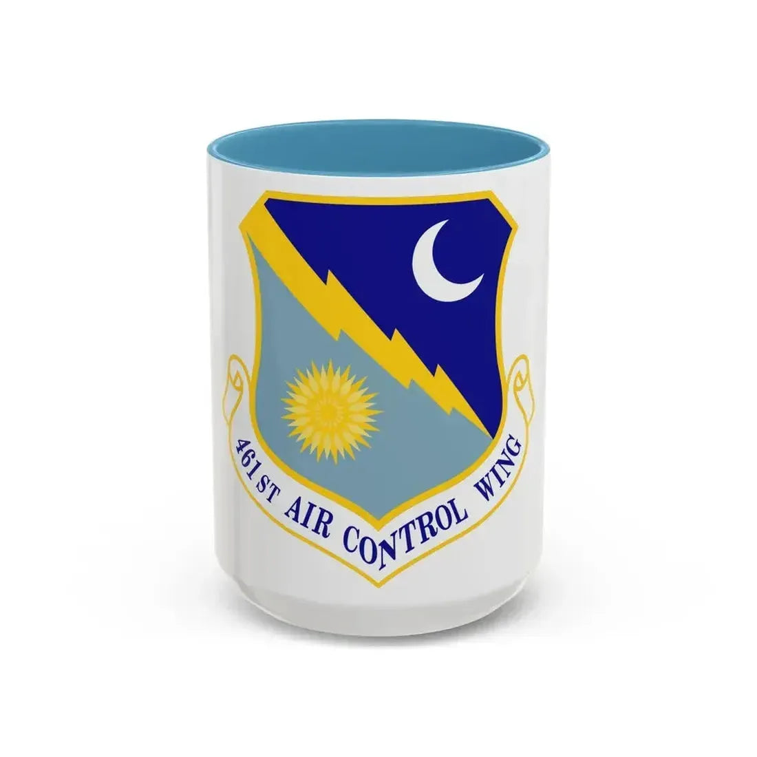 461st Air Control Wing (U.S. Air Force) Accent Coffee Mug 15oz Light Blue - Go Mug Yourself