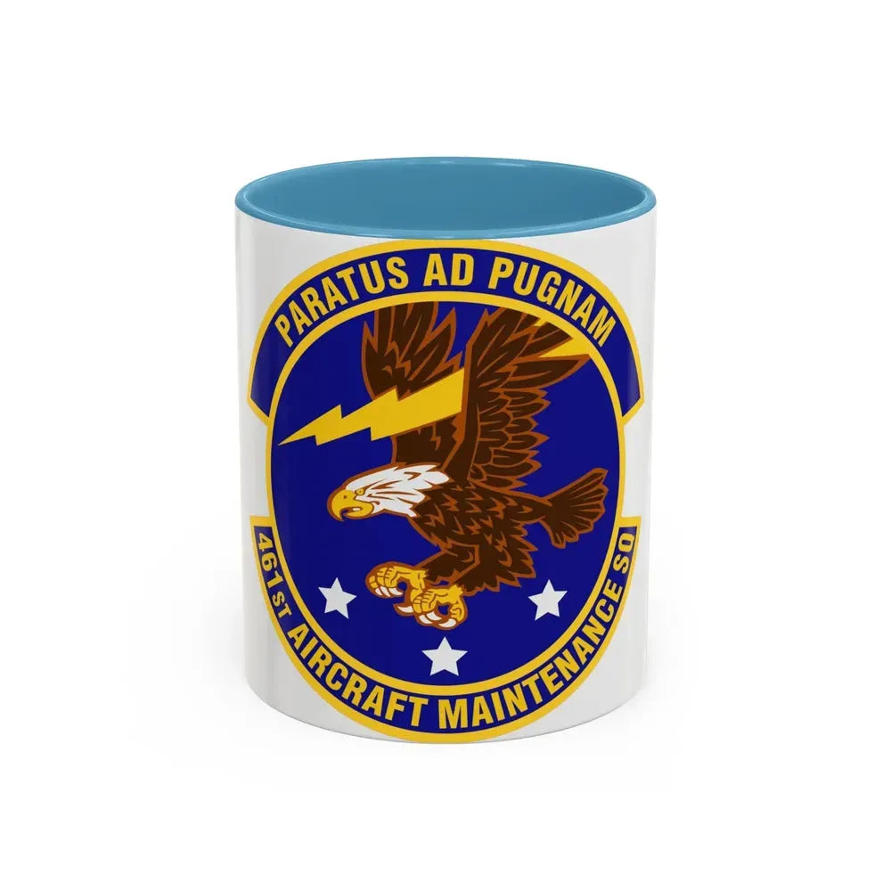 461st Aircraft Maintenance Squadron (U.S. Air Force) Accent Coffee Mug 11oz Light Blue - Go Mug Yourself