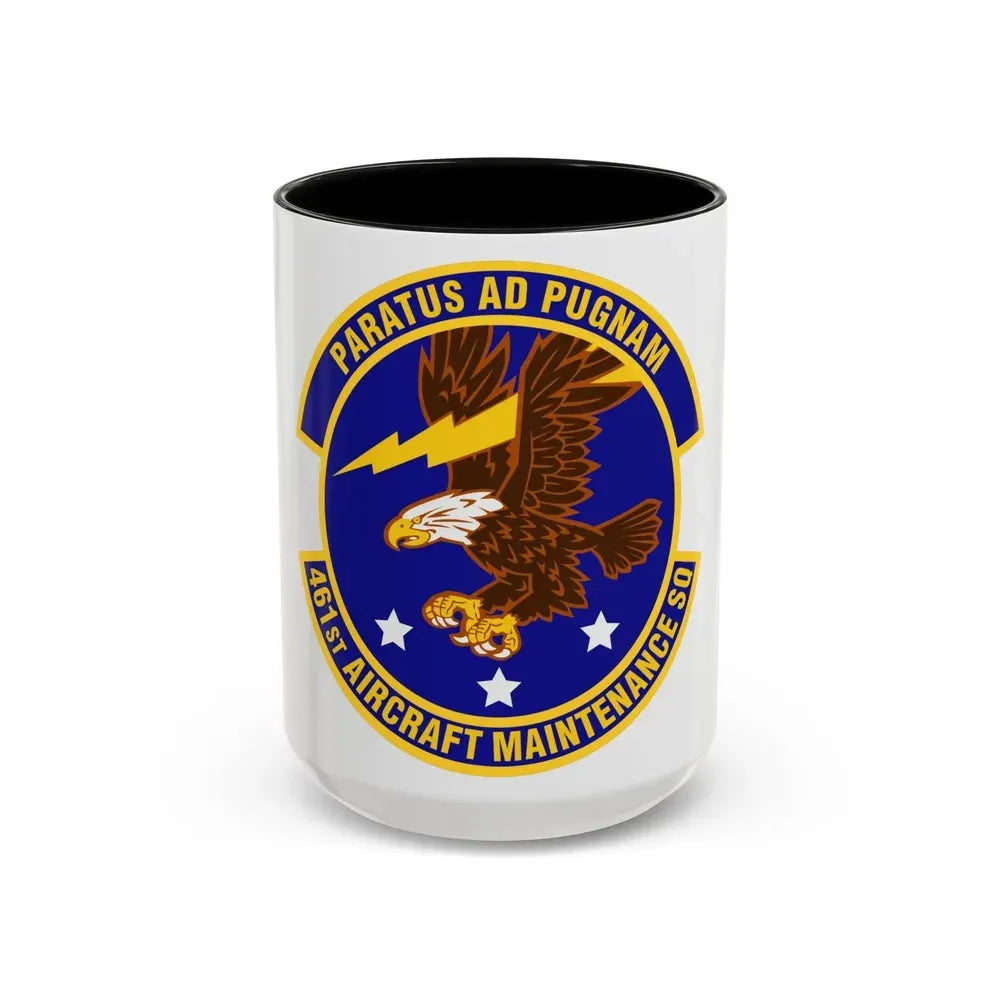 461st Aircraft Maintenance Squadron (U.S. Air Force) Accent Coffee Mug 15oz Black - Go Mug Yourself