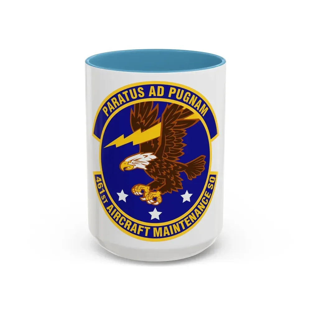 461st Aircraft Maintenance Squadron (U.S. Air Force) Accent Coffee Mug 15oz Light Blue - Go Mug Yourself