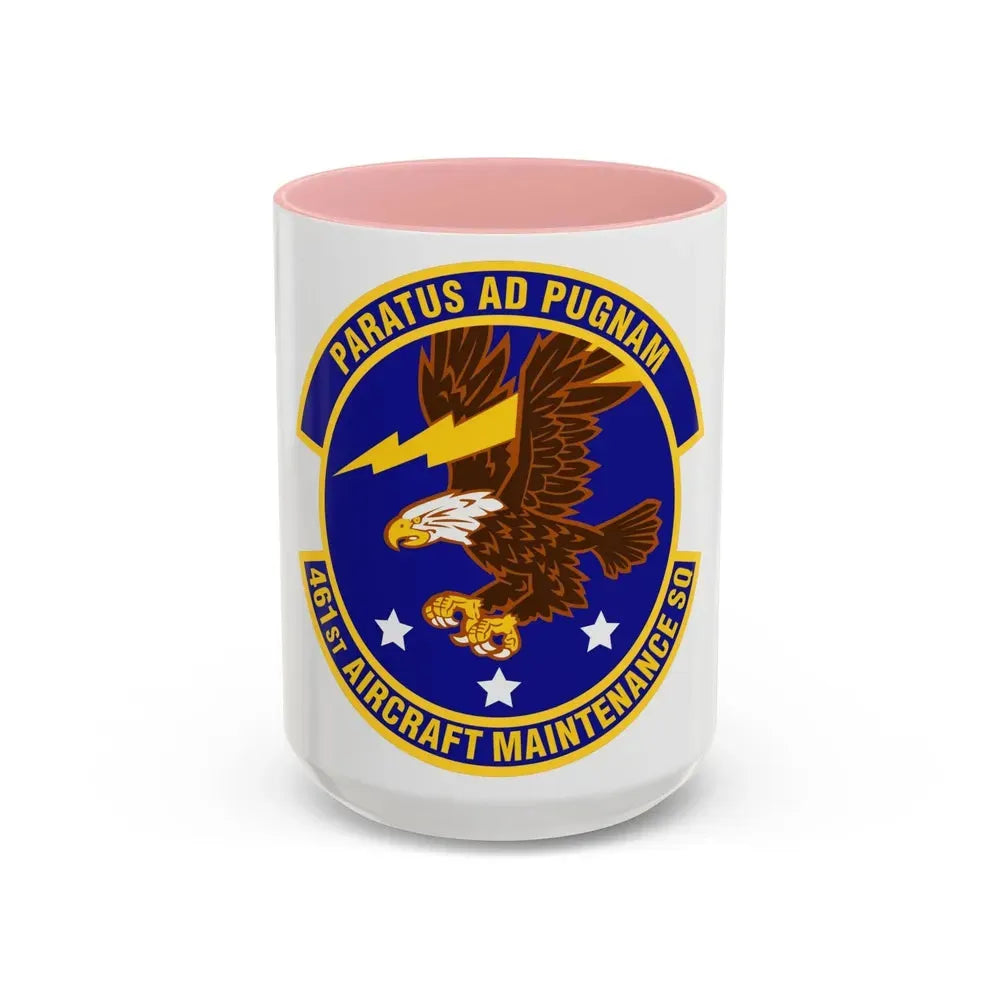 461st Aircraft Maintenance Squadron (U.S. Air Force) Accent Coffee Mug 15oz Pink - Go Mug Yourself