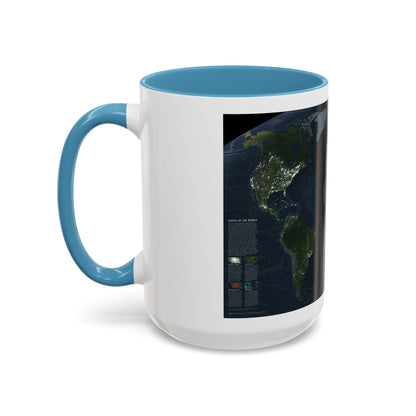 World Map - Earth at Night (2004) (Map) Accent Coffee Mug