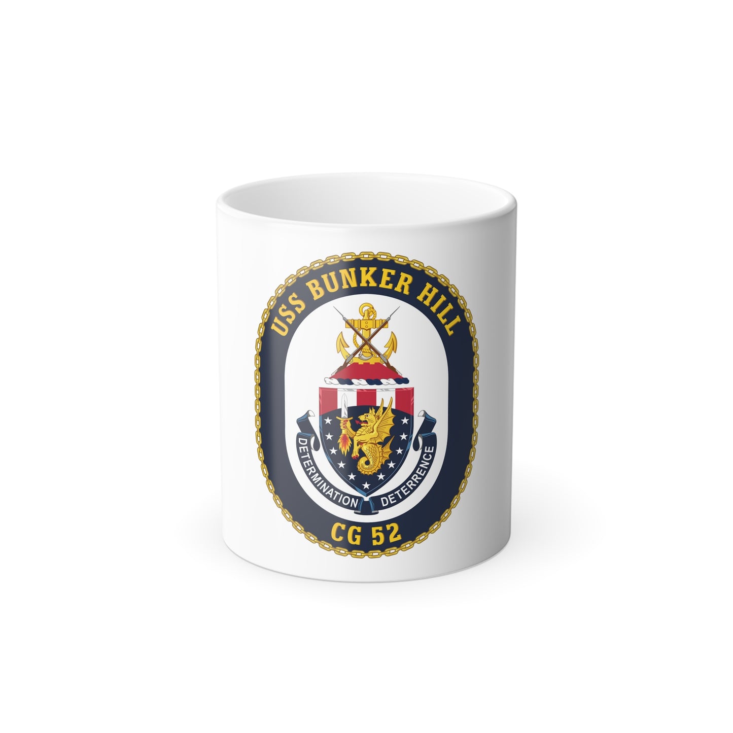 USS Bunker Hill CG 52 Crest (U.S. Navy) Color Changing Mug 11oz