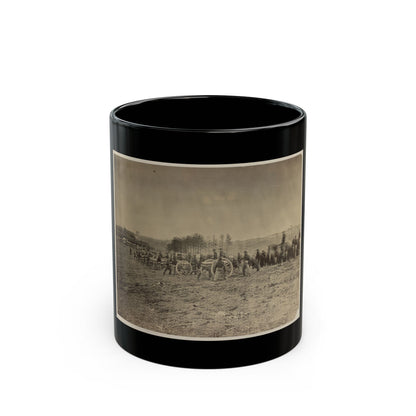 Soldiers Preparing Cannons On The Battlefield (U.S. Civil War) Black Coffee Mug