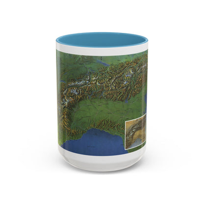 Alps, The - Europe's Backbone (1965) (Map) Accent Coffee Mug