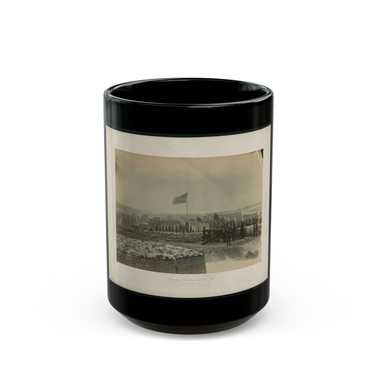 Brady's Incidents Of The War. (Fort Richardson Va.) Camp 1st. Conn Artilery Sic, Col. R.O. Tyler 001 (U.S. Civil War) Black Coffee Mug