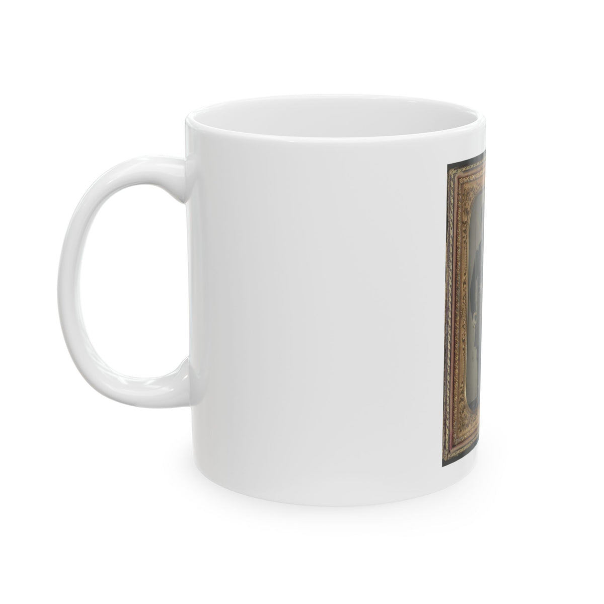 Two Unidentified Soldiers With Sword And Saxhorn (U.S. Civil War) White Coffee Mug