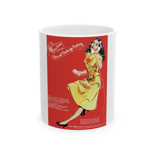 Doris Dodson ad, Calling All Girls, September 1944 - White Coffee Mug-11oz-Go Mug Yourself