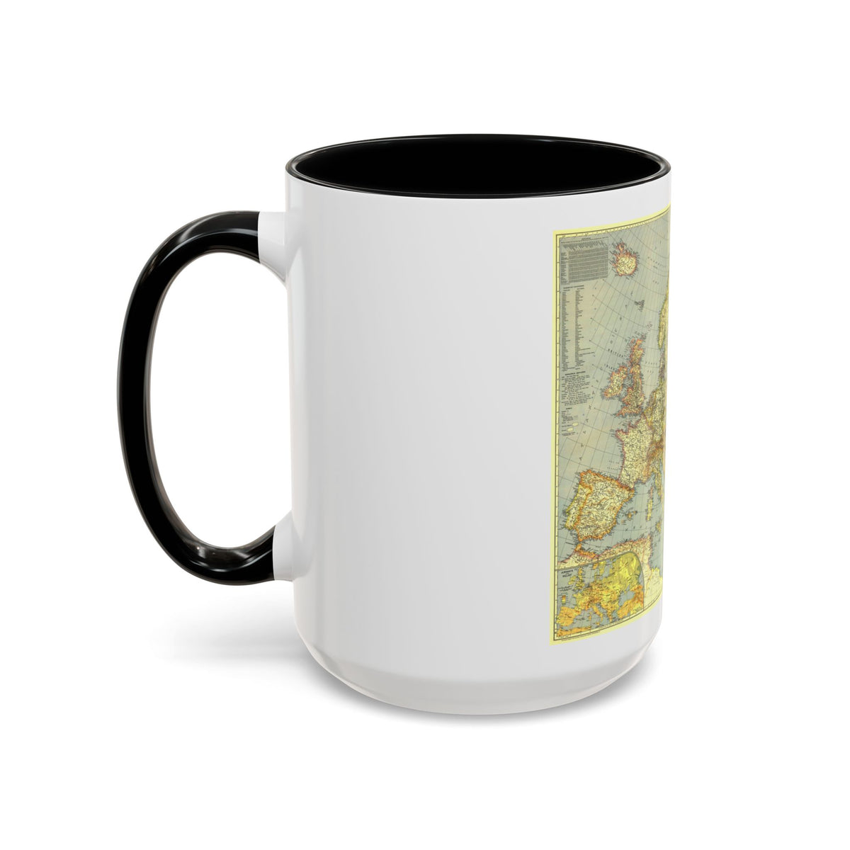 Europe and the Mediterranean (1938) (Map) Accent Coffee Mug