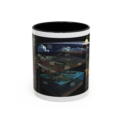 How Man Pollutes His World (1970) (Map) Accent Coffee Mug