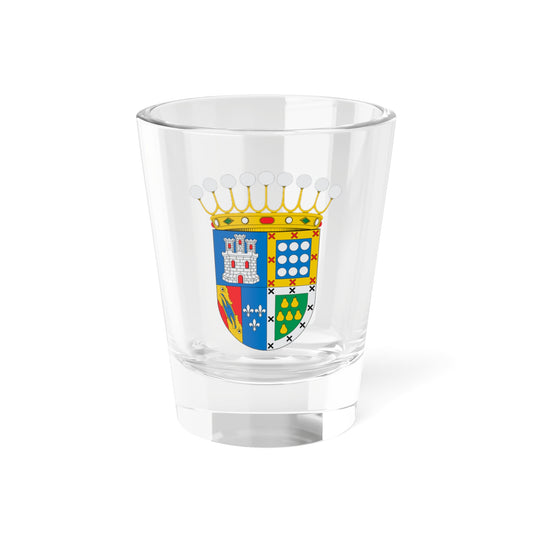 Escudo de los condes de la Puebla de Valverde (Spain) (Coat of Arms) Shot Glass 1.5oz