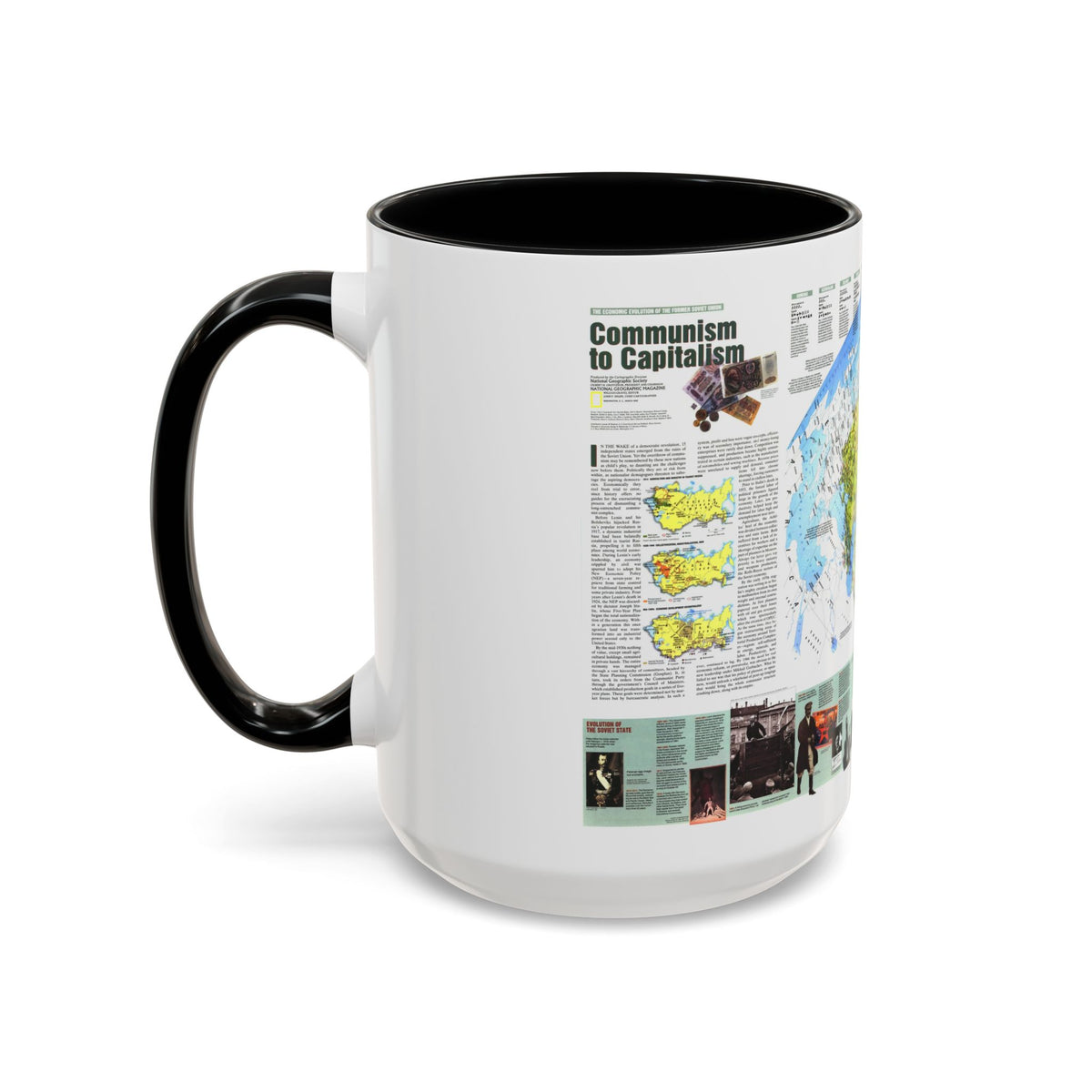 Russia - Communism to Capitalism (1993) (Map) Accent Coffee Mug