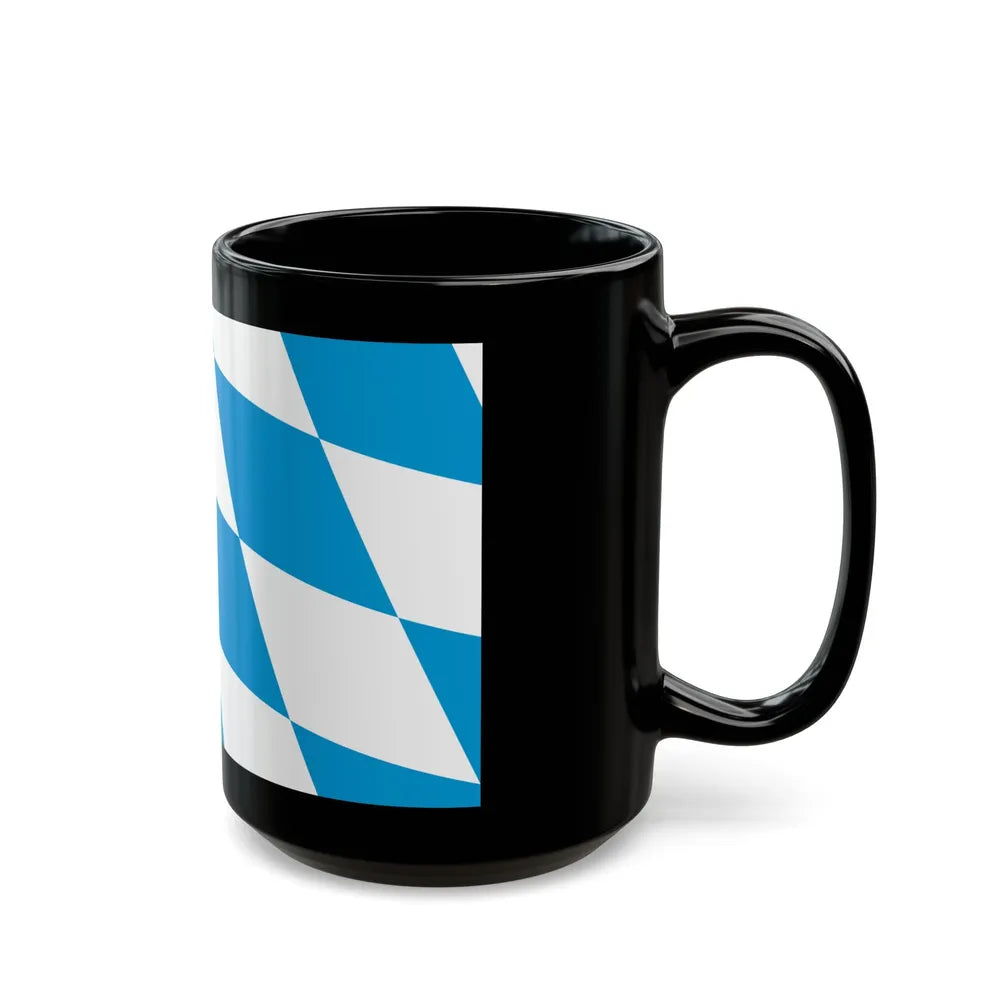 Flag of Bavaria lozengy variant Germany - Black Coffee Mug-Go Mug Yourself