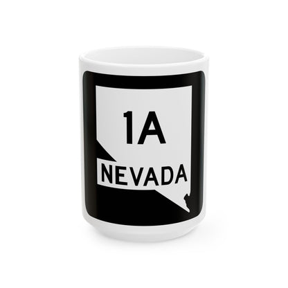 Nevada 1A (Nevada) (Road Sign) White Coffee Mug